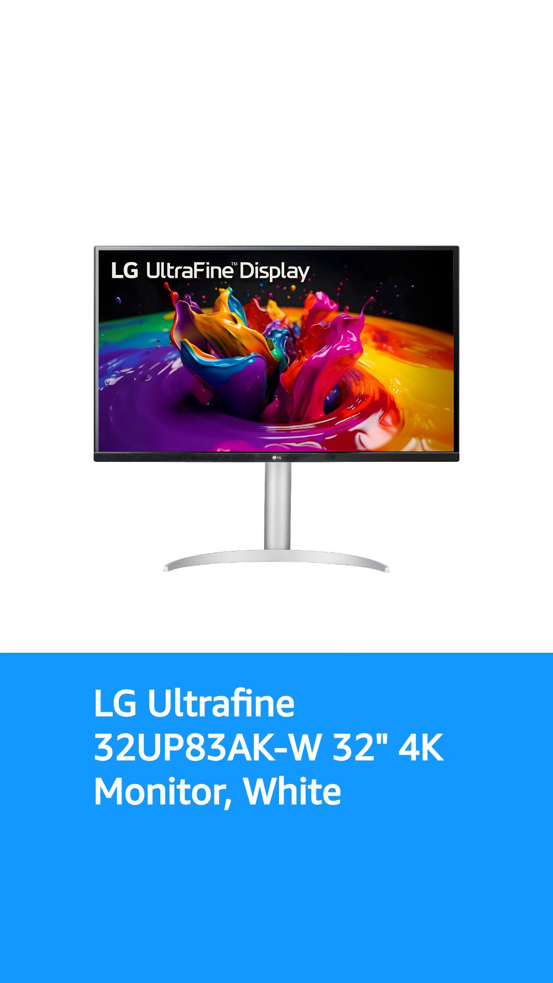 LG Ultrafine 32UP83AK-W 32” 4K UHD Monitor, VESA DisplayHDR 400